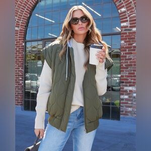 Vici women’s olive & grey bubble vest